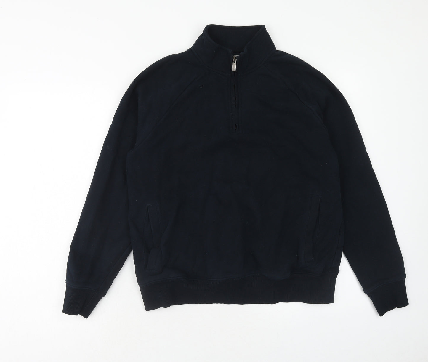 Marks and Spencer Womens Blue Cotton Pullover Sweatshirt Size M Zip