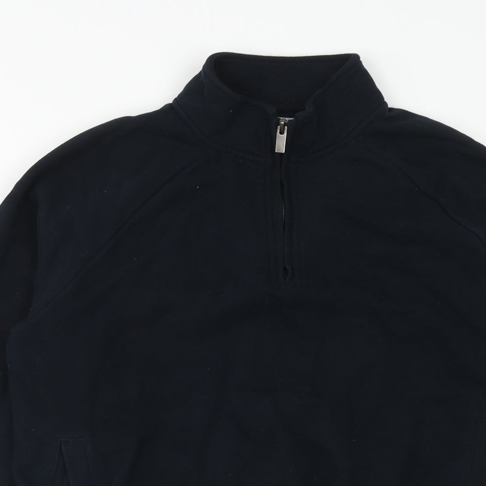 Marks and Spencer Womens Blue Cotton Pullover Sweatshirt Size M Zip