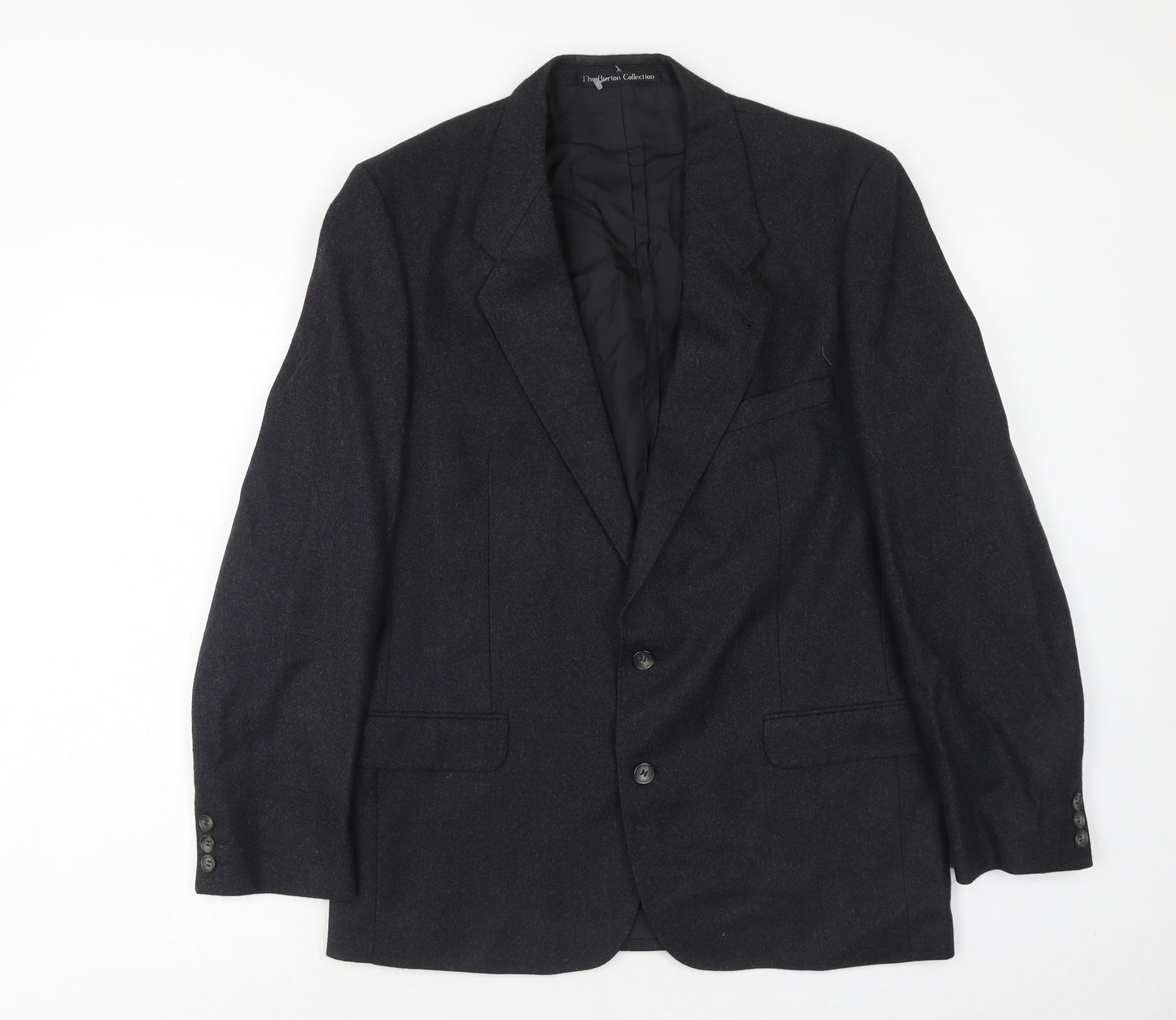 Burton Mens Grey Wool Jacket Suit Jacket Size 40 Regular