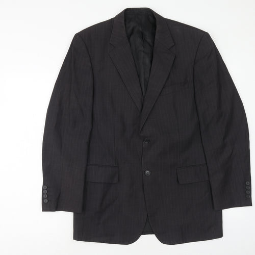 Scott & Taylor Mens Grey Striped Wool Jacket Suit Jacket Size 38 Regular