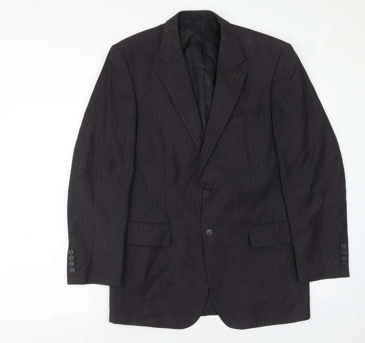 Scott & Taylor Mens Grey Striped Wool Jacket Suit Jacket Size 38 Regular