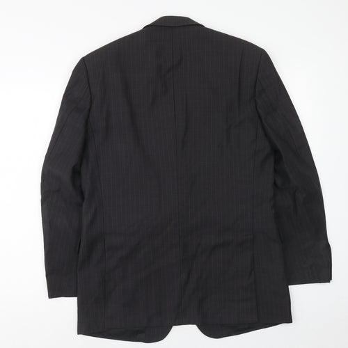 Scott & Taylor Mens Grey Striped Wool Jacket Suit Jacket Size 38 Regular