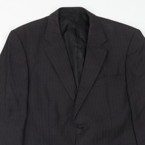 Scott & Taylor Mens Grey Striped Wool Jacket Suit Jacket Size 38 Regular