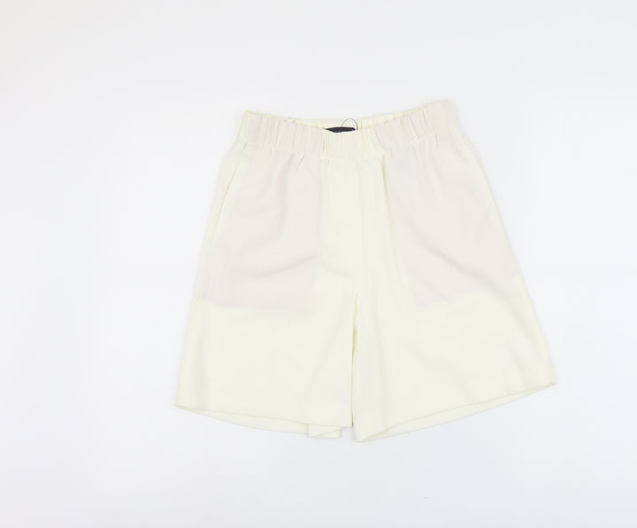 Marks and Spencer Womens Ivory Polyester Bermuda Shorts Size 6 L5 in Regular Pull On