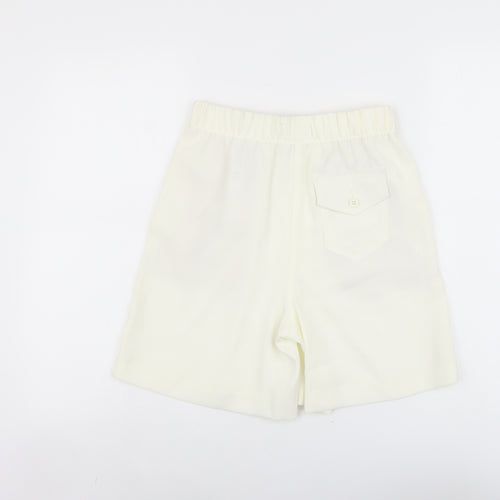Marks and Spencer Womens Ivory Polyester Bermuda Shorts Size 6 L5 in Regular Pull On