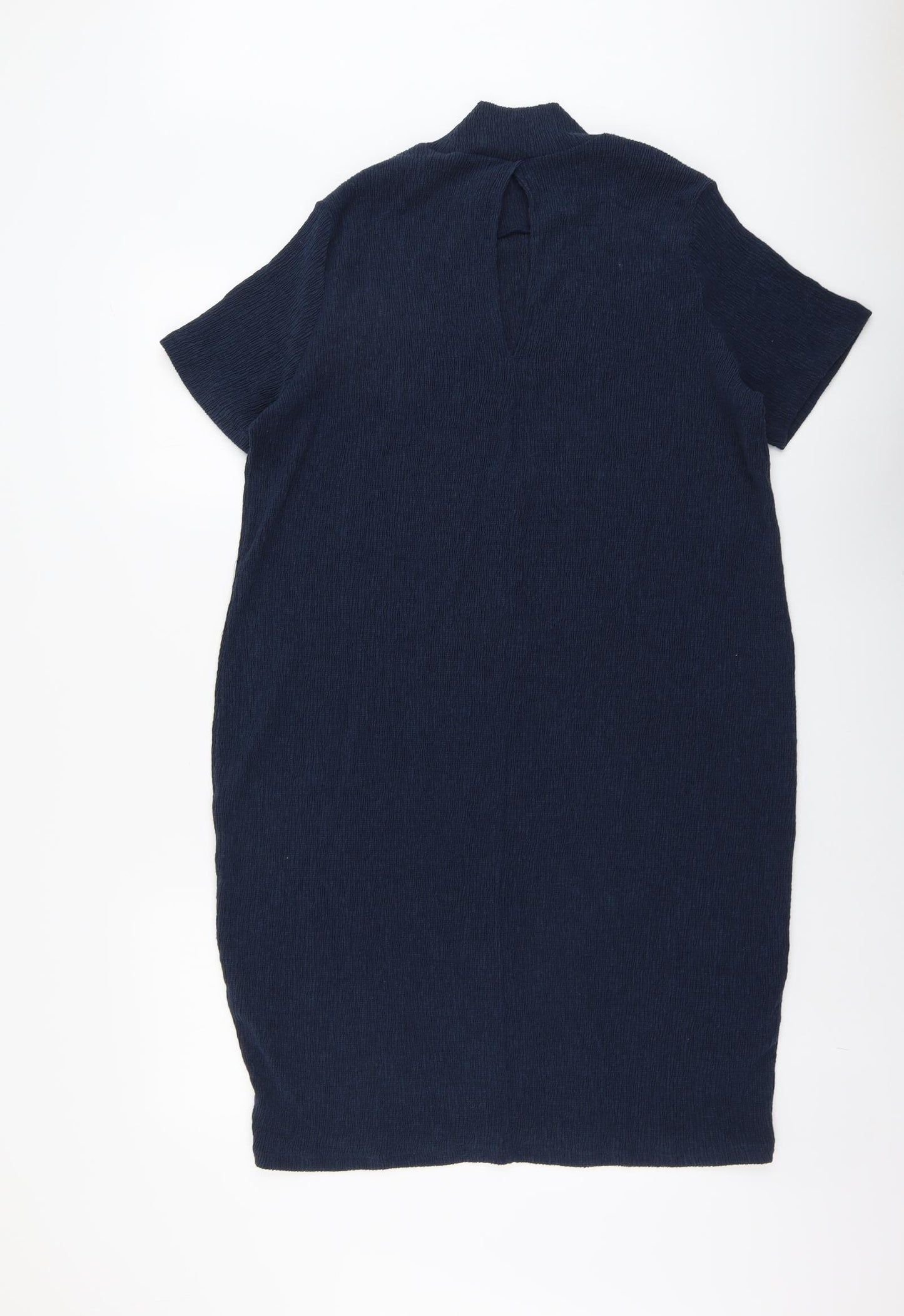 Marks and Spencer Womens Blue Polyacrylate Fibre A-Line Size 20 Mock Neck Pullover