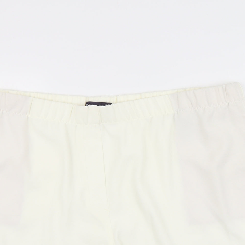Marks and Spencer Womens Ivory Polyester Bermuda Shorts Size 24 L6 in Regular Pull On