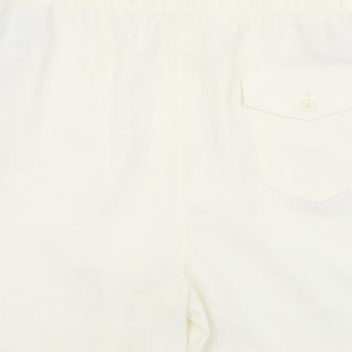 Marks and Spencer Womens Ivory Polyester Bermuda Shorts Size 24 L6 in Regular Pull On