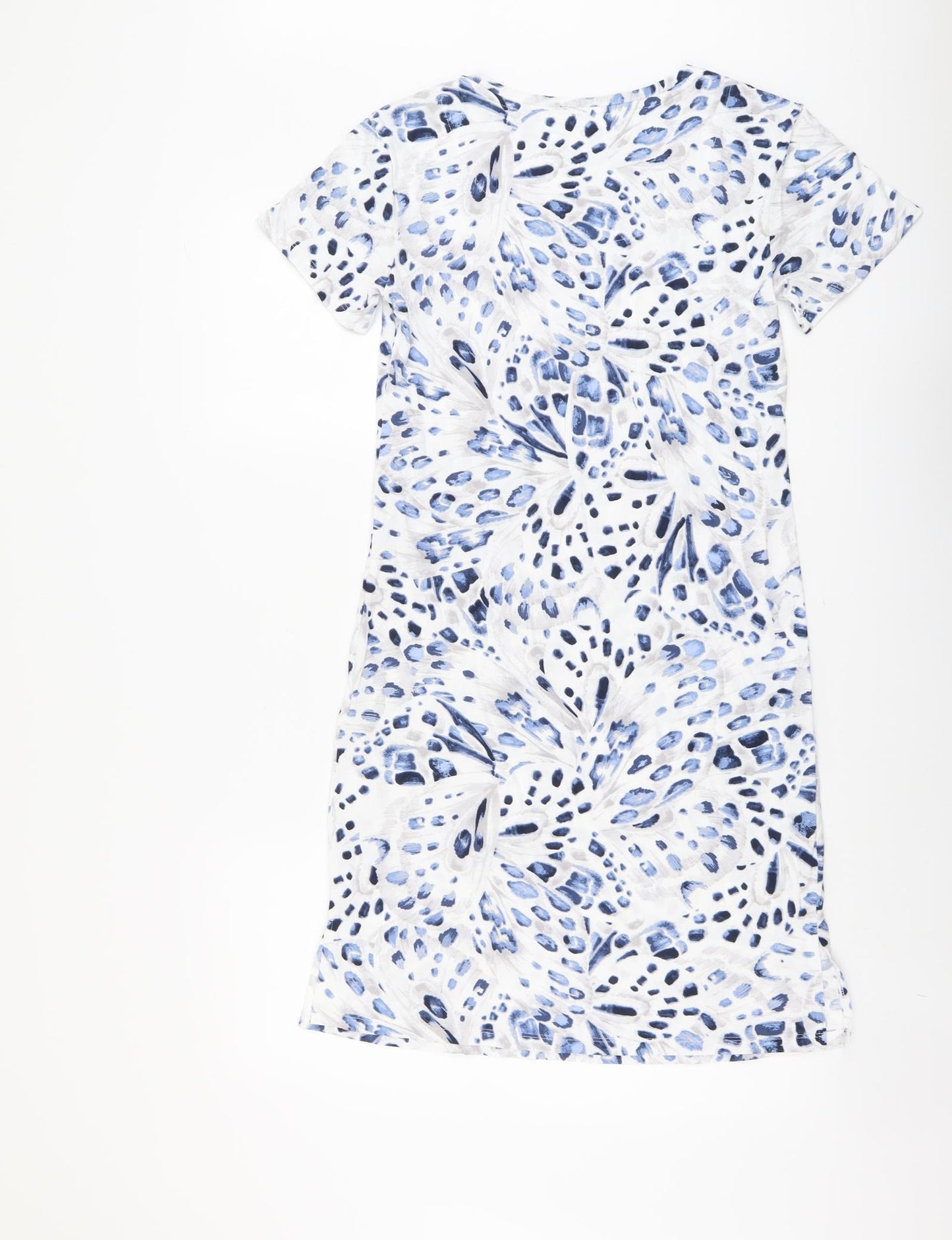 Marks and Spencer Womens Blue Geometric Cotton Top Dress Size XS