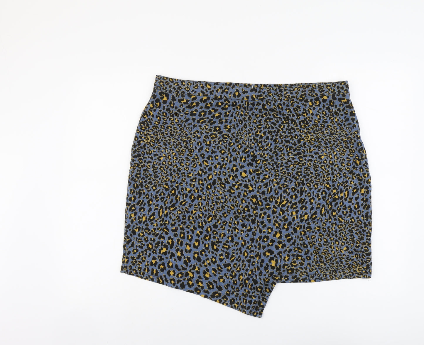 George Womens Blue Animal Print Polyester Bandage Skirt Size 20 - Leopard Pattern