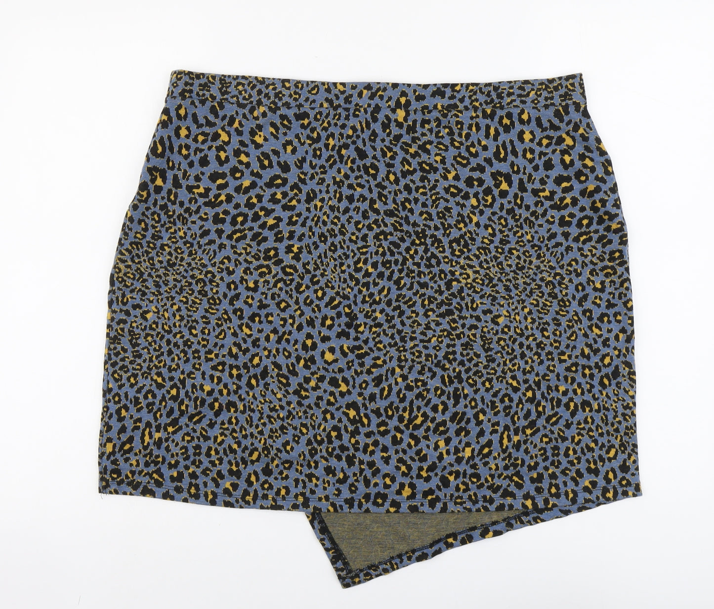 George Womens Blue Animal Print Polyester Bandage Skirt Size 20 - Leopard Pattern