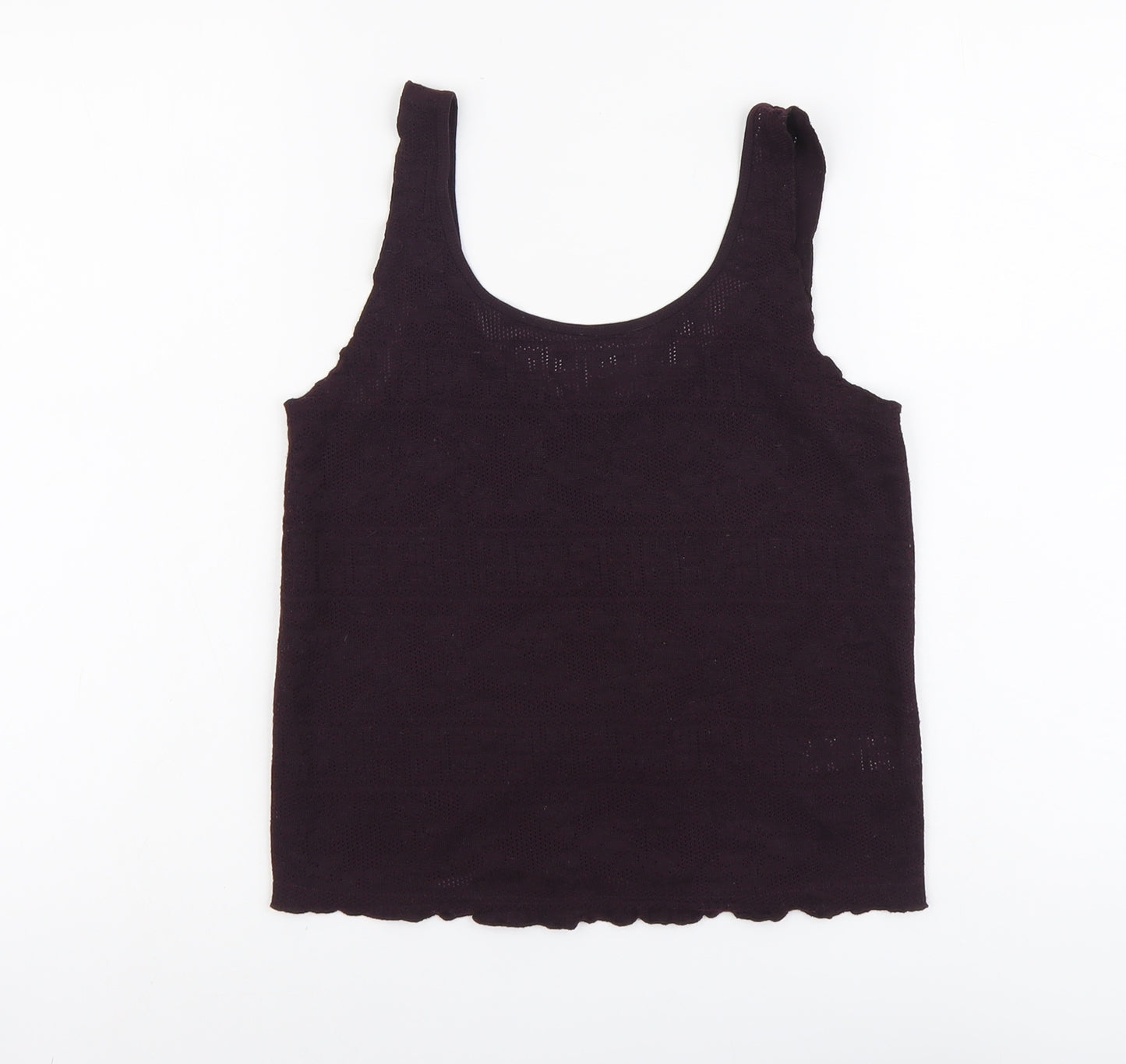 Topshop Womens Purple Geometric Polyester Basic Tank Size 8 Scoop Neck