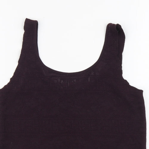 Topshop Womens Purple Geometric Polyester Basic Tank Size 8 Scoop Neck