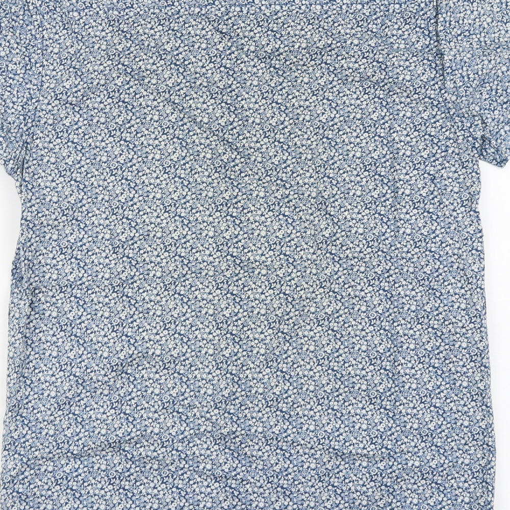 Cedar Wood State Mens Blue Floral Cotton Button-Up Size XS Collared Button