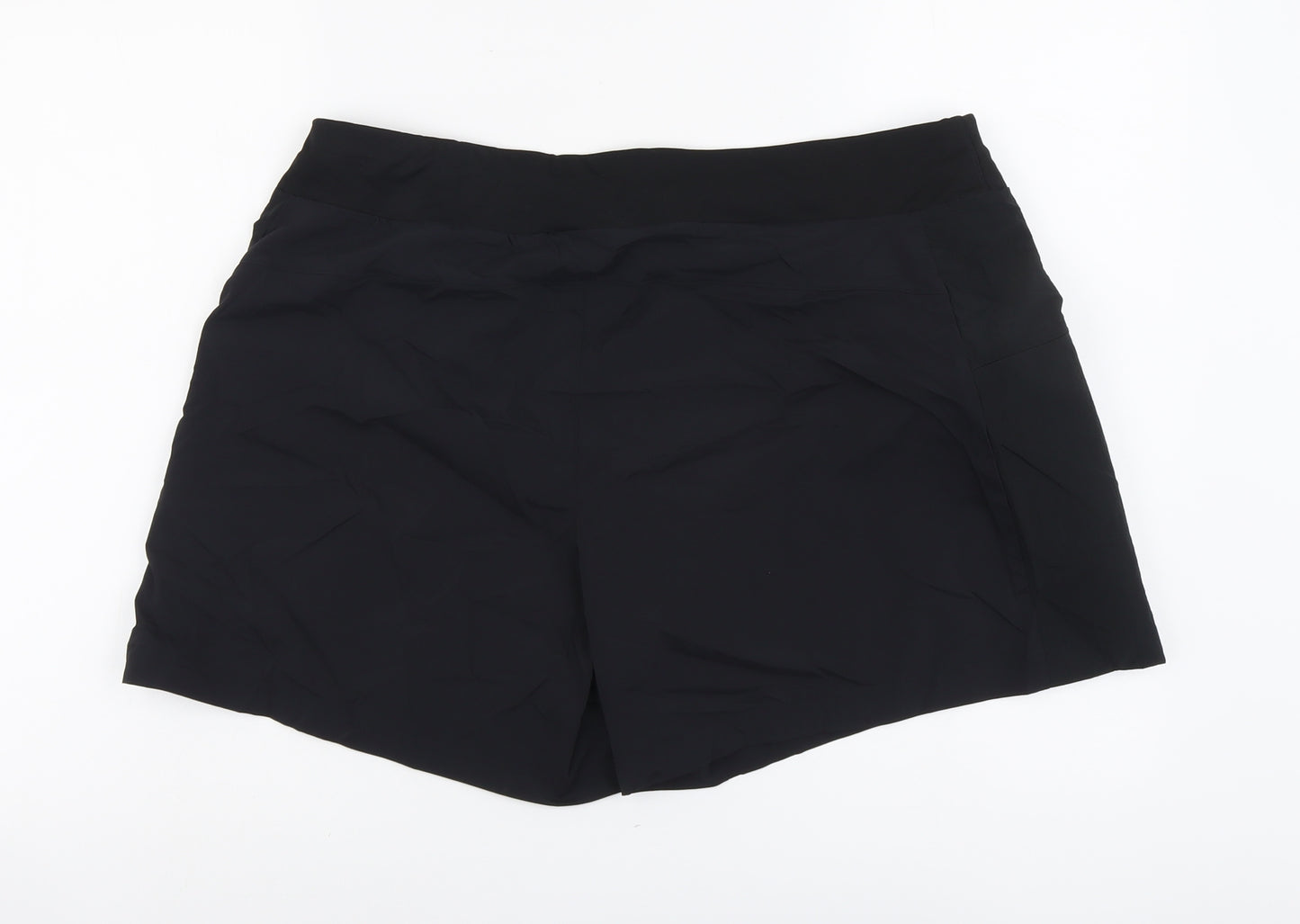 Marks and Spencer Womens Black Polyester Athletic Shorts Size 20 L5 in Regular Drawstring