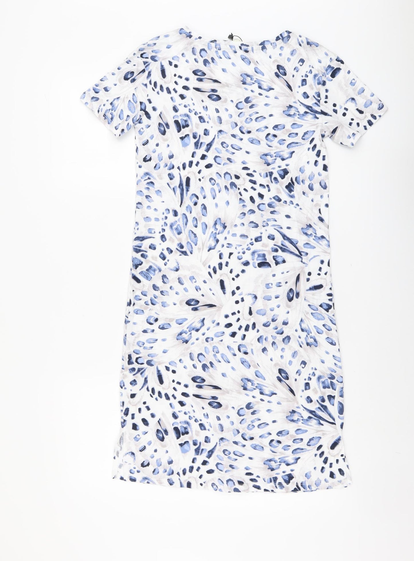 Marks and Spencer Womens Blue Geometric Cotton Top Dress Size XS