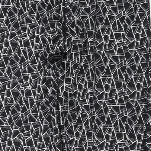 Workout Womens Black Geometric Polyester Compression Leggings Size 12 L20 in Regular Pullover