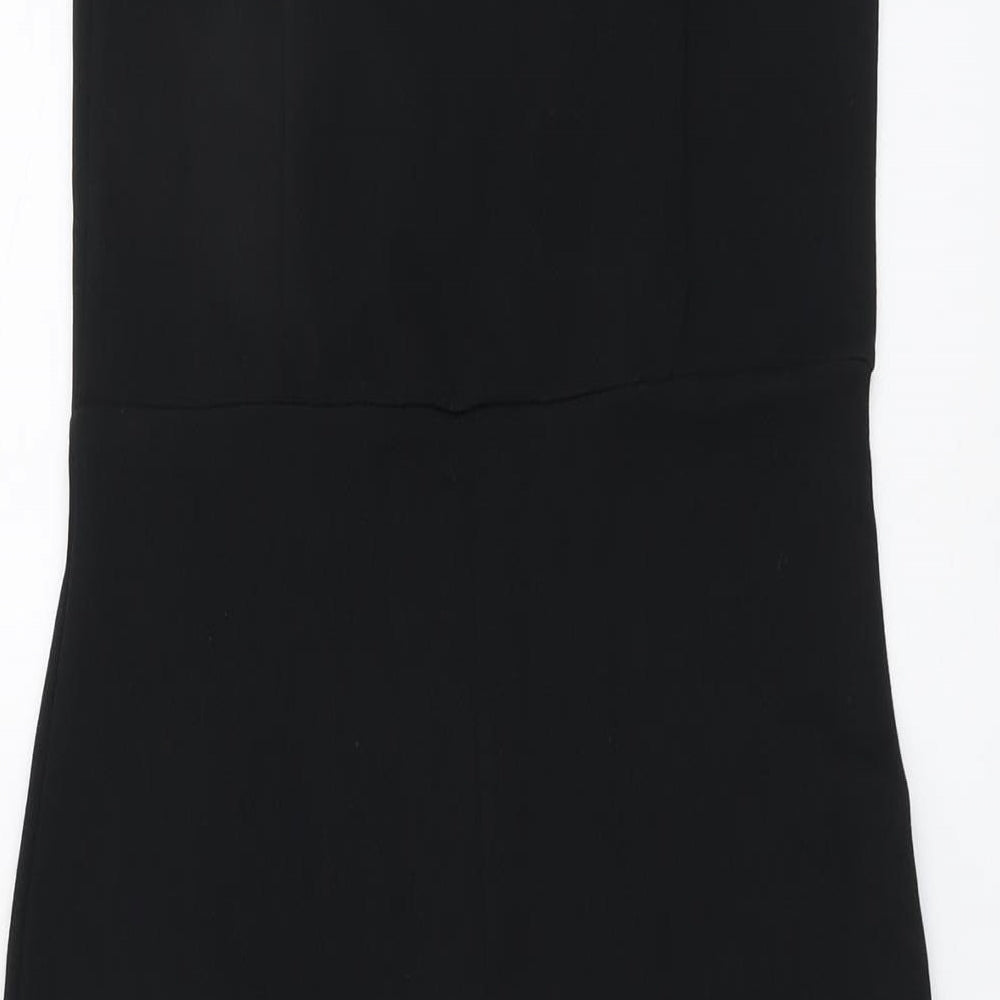 Boohoo Womens Black Polyester Bodycon Size 14 Off the Shoulder Pullover