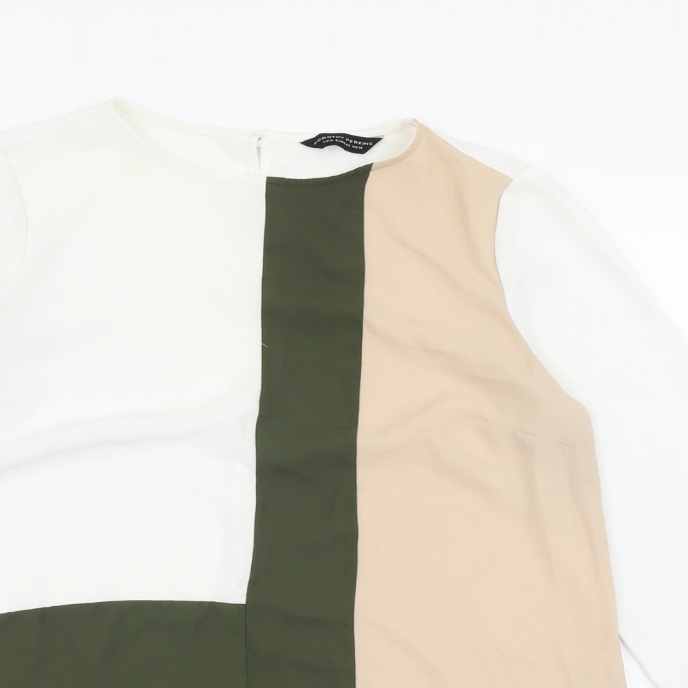 Dorothy Perkins Womens Multicoloured Polyester Basic Blouse Size 14 Boat Neck - Colourblock