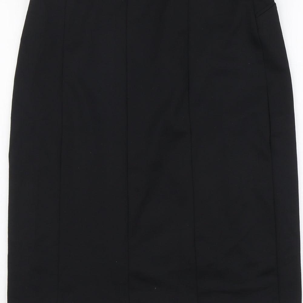 David Emanuel Womens Black Polyester Straight & Pencil Skirt Size 12