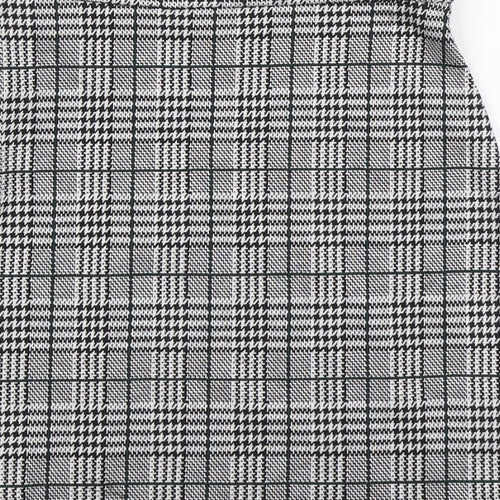 George Womens Black Plaid Polyester Straight & Pencil Skirt Size 8 Zip