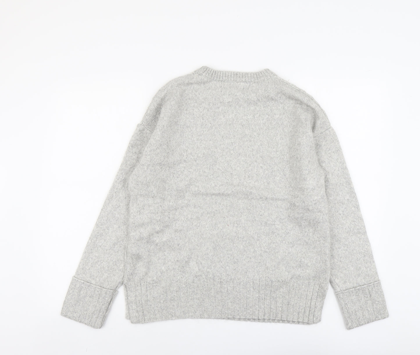 Marks and Spencer Womens Grey Round Neck Polyester Pullover Jumper Size M