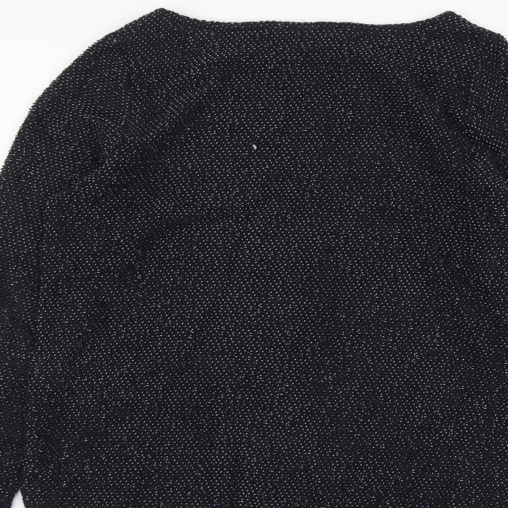 H&M Womens Black Round Neck Cotton Pullover Jumper Size S