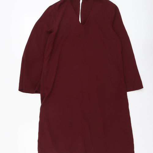 Papaya Womens Red Polyester Trapeze & Swing Size 10 V-Neck Button
