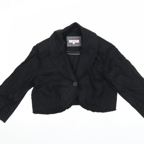 Phase Eight Womens Black Jacket Blazer Size 14 Button
