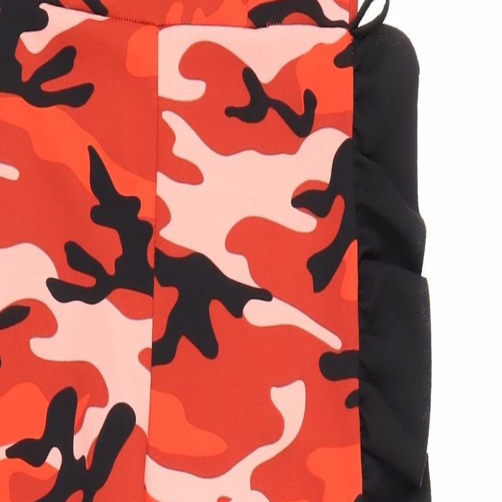 Fashion Nova Womens Red Camouflage Polyester Jumpsuit One-Piece Size M L31 in Pullover - Ruched