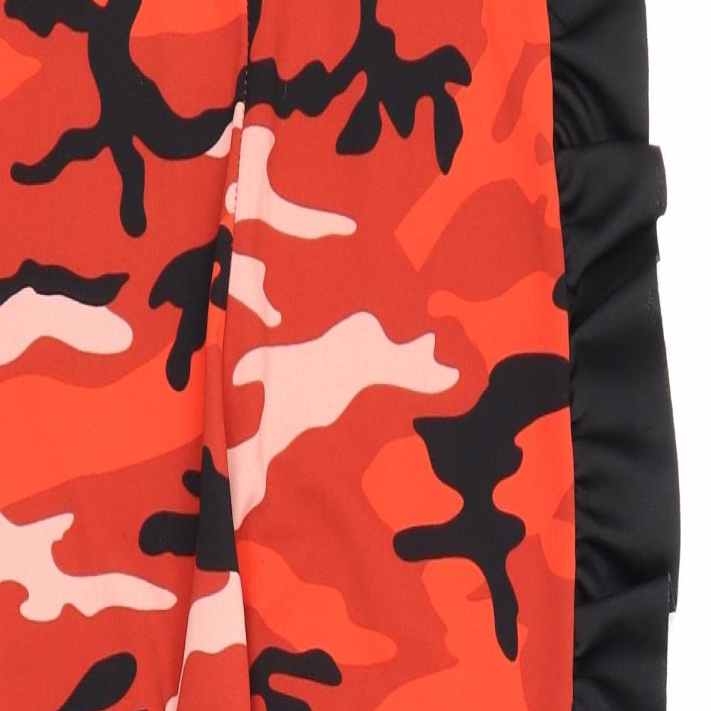 Fashion Nova Womens Red Camouflage Polyester Jumpsuit One-Piece Size M L31 in Pullover - Ruched