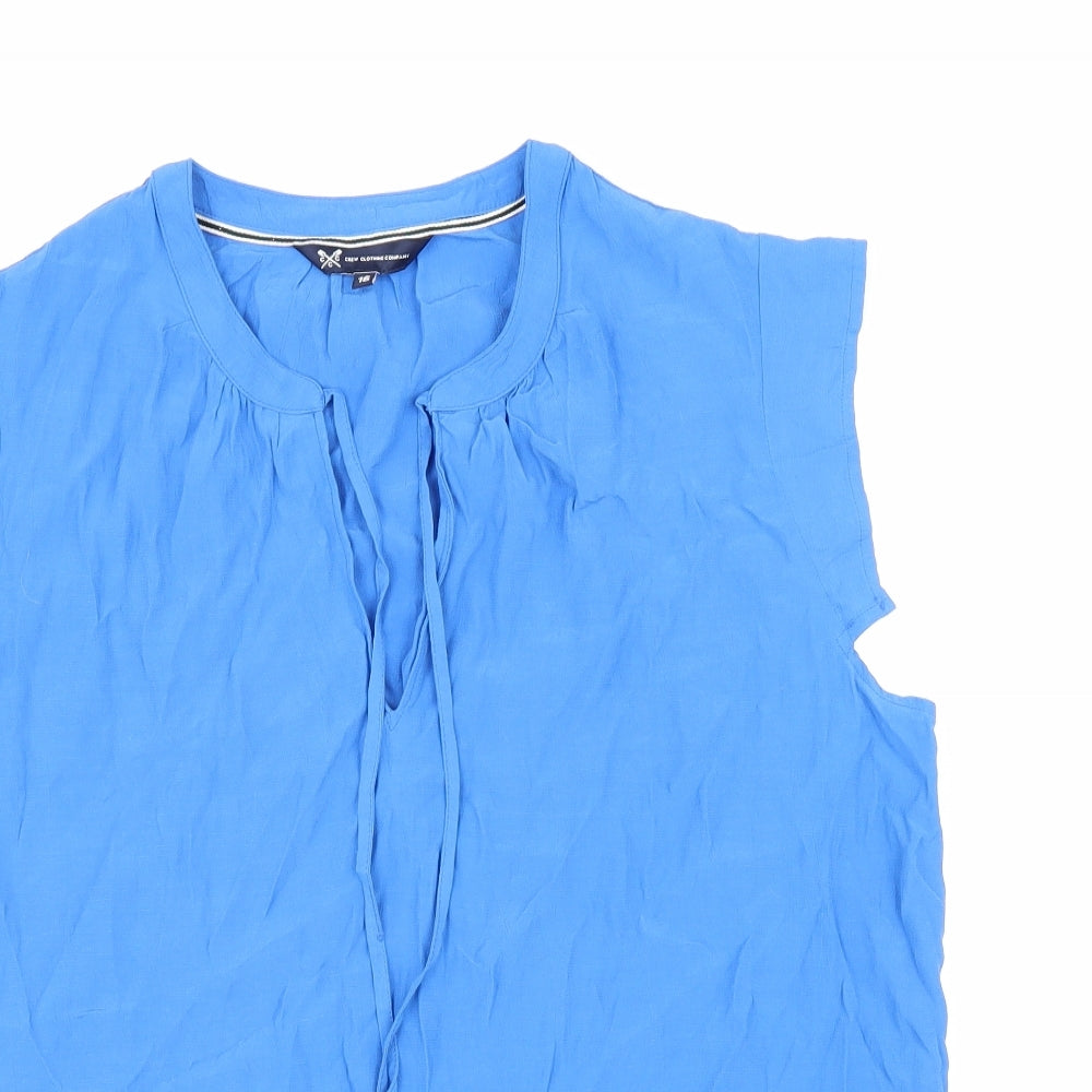 Crew Clothing Company Womens Blue Viscose Basic Tank Size 16 V-Neck