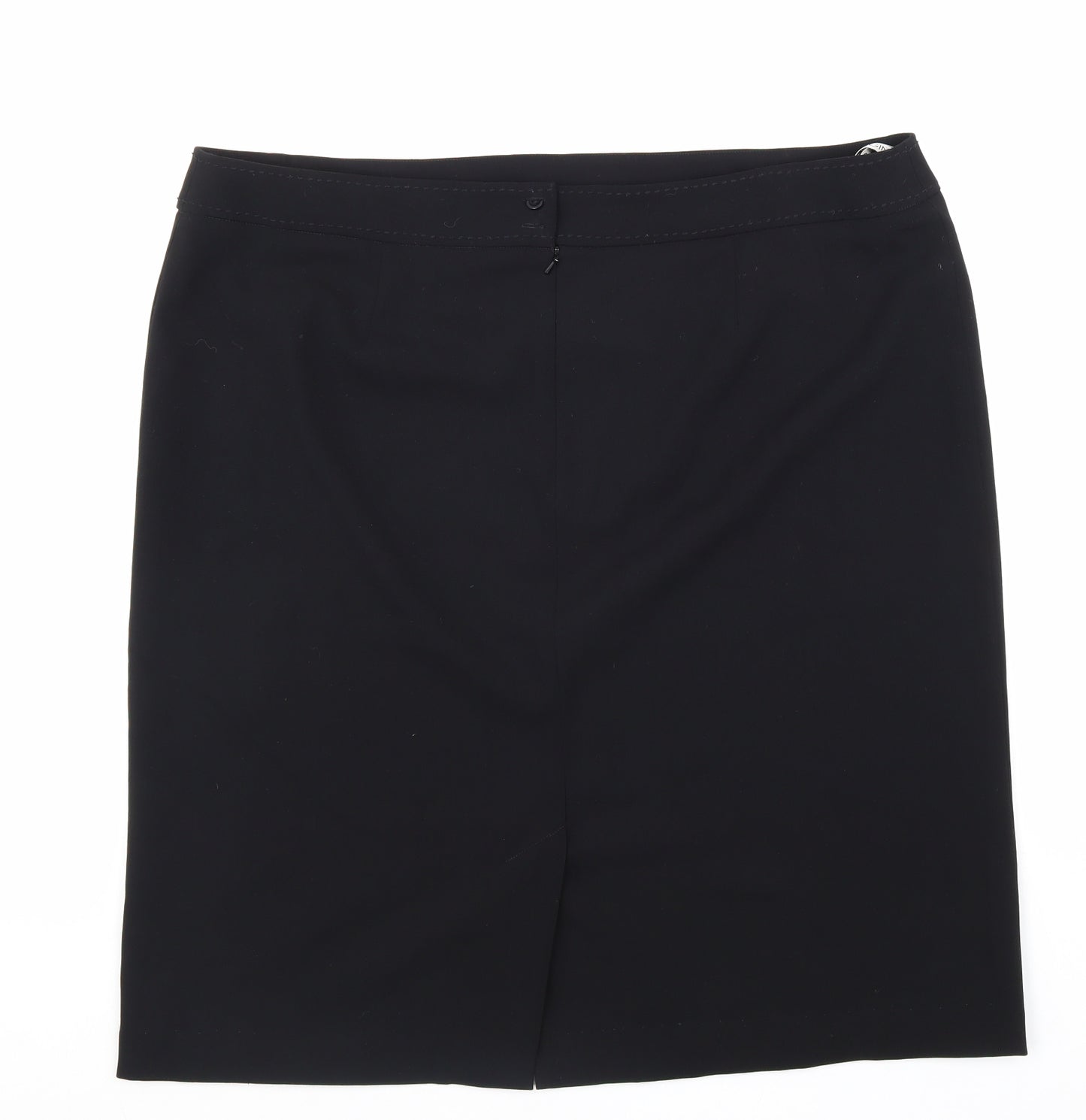Roman Womens Black Polyester Straight & Pencil Skirt Size 22 Zip
