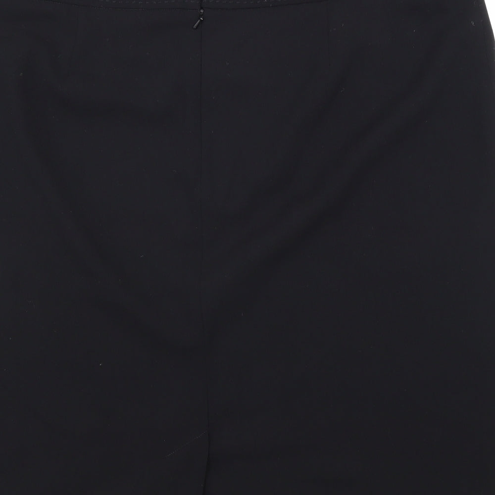 Roman Womens Black Polyester Straight & Pencil Skirt Size 22 Zip