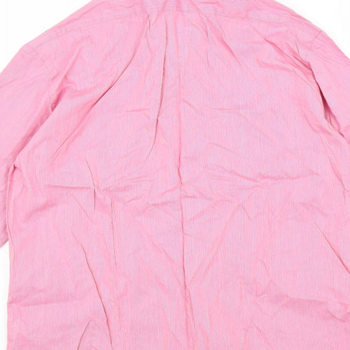 Caldene Womens Red Striped 100% Cotton Basic Button-Up Size M Collared