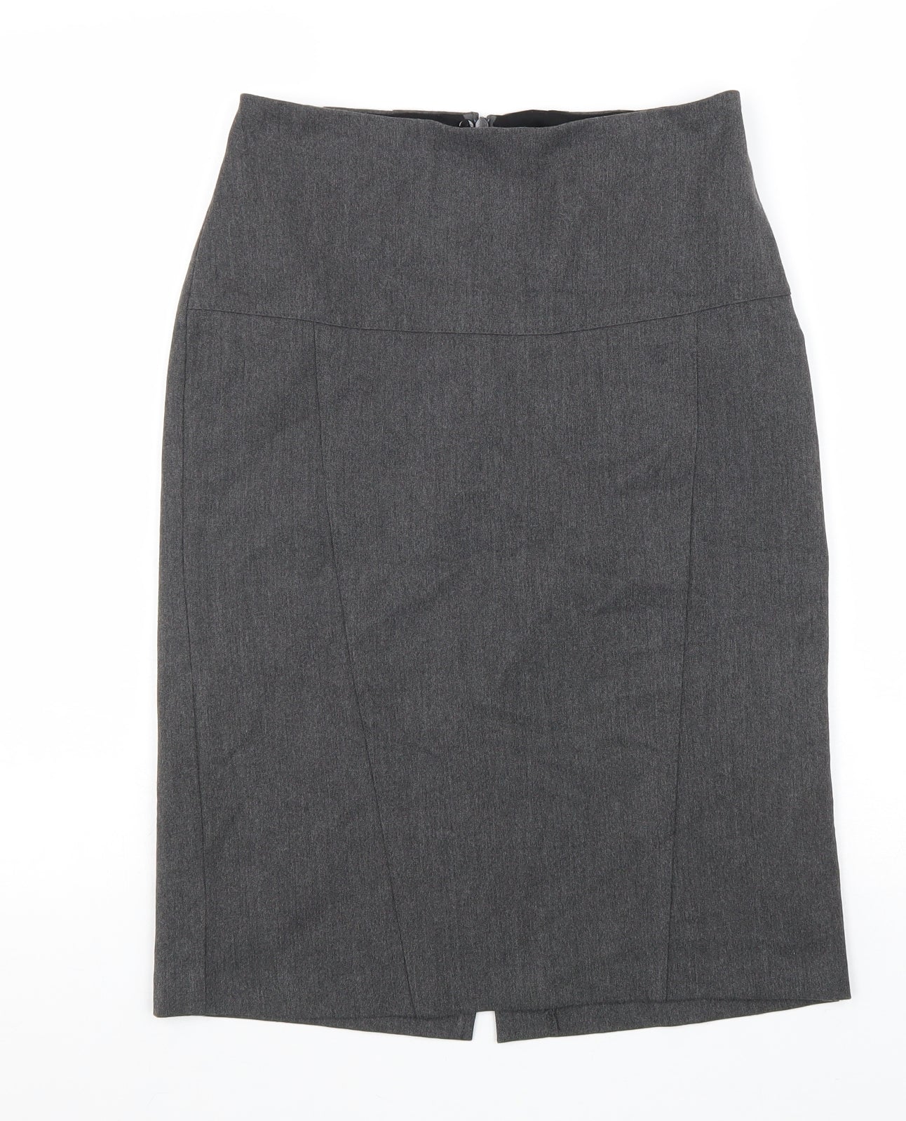 Bodyright Womens Grey Polyester Straight & Pencil Skirt Size 14 Zip