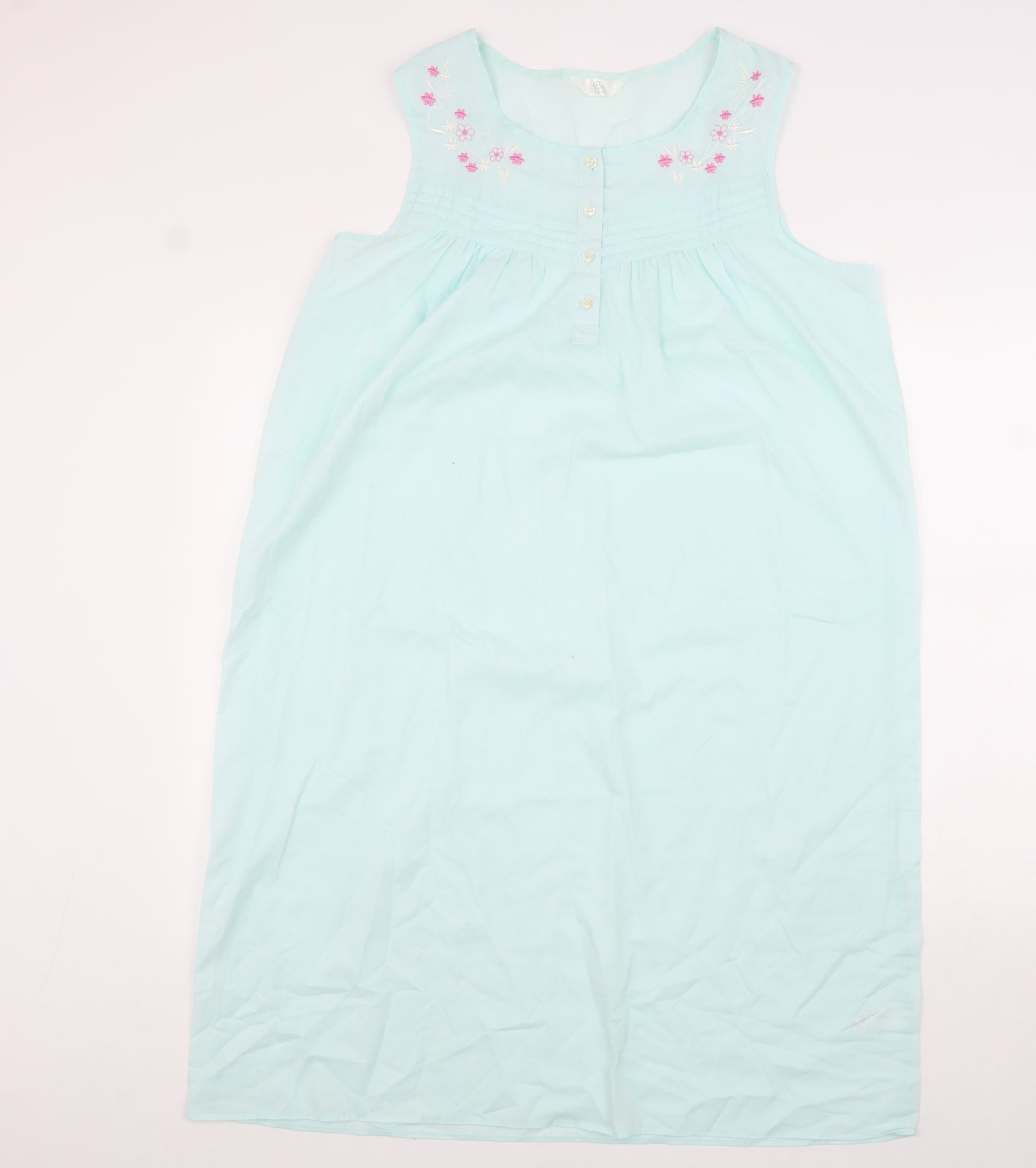 Bonmarché Womens Blue Floral Polyester Top Dress Size 16 Button