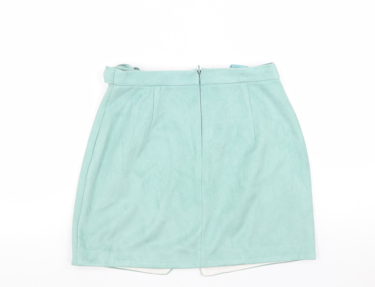 River Island Womens Blue Polyester Mini Skirt Size 10 Zip