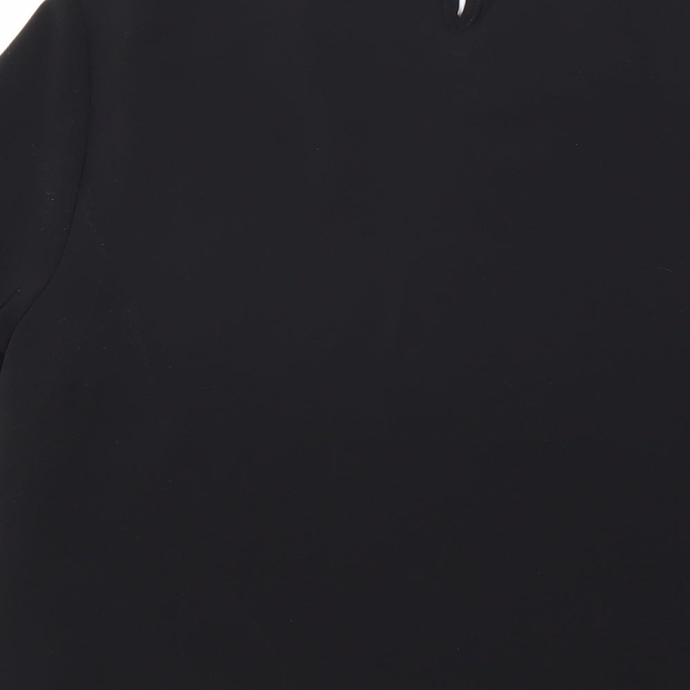 Bonmarché Womens Black Polyester Basic T-Shirt Size 14 Boat Neck