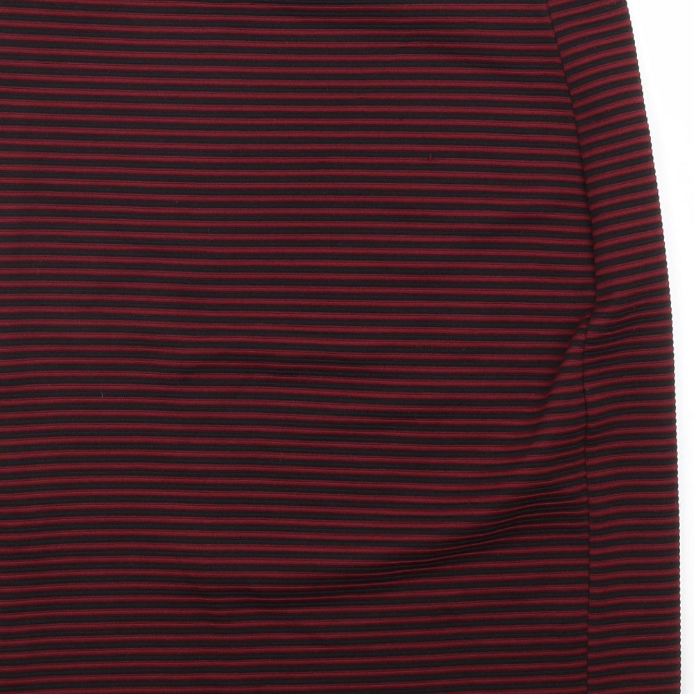 Atmosphere Womens Red Striped Polyester Straight & Pencil Skirt Size 14 Zip