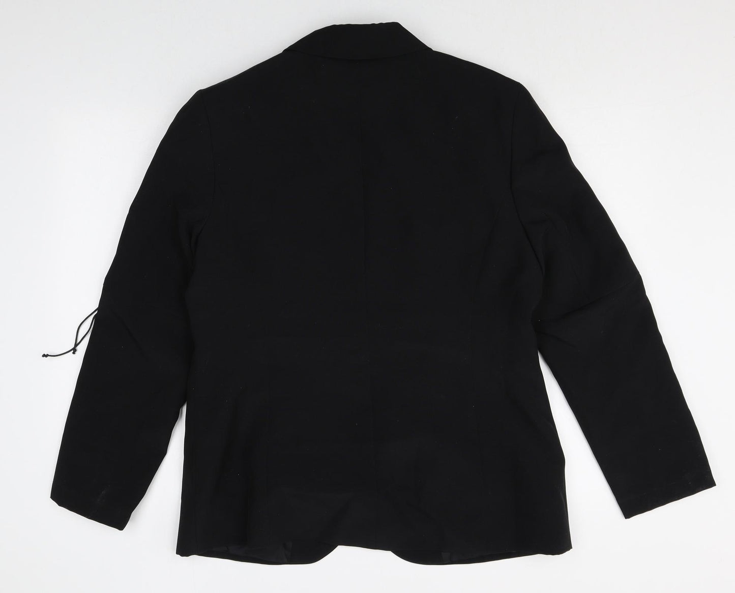 Preworn Womens Black Polyester Jacket Blazer Size 16