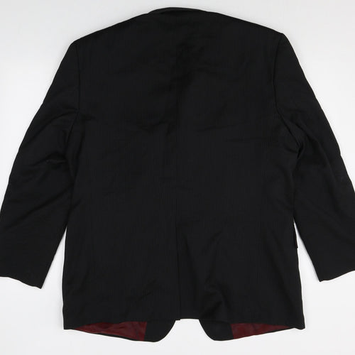 BHS Mens Black Polyester Jacket Suit Jacket Size 44 Regular