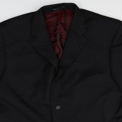 BHS Mens Black Polyester Jacket Suit Jacket Size 44 Regular