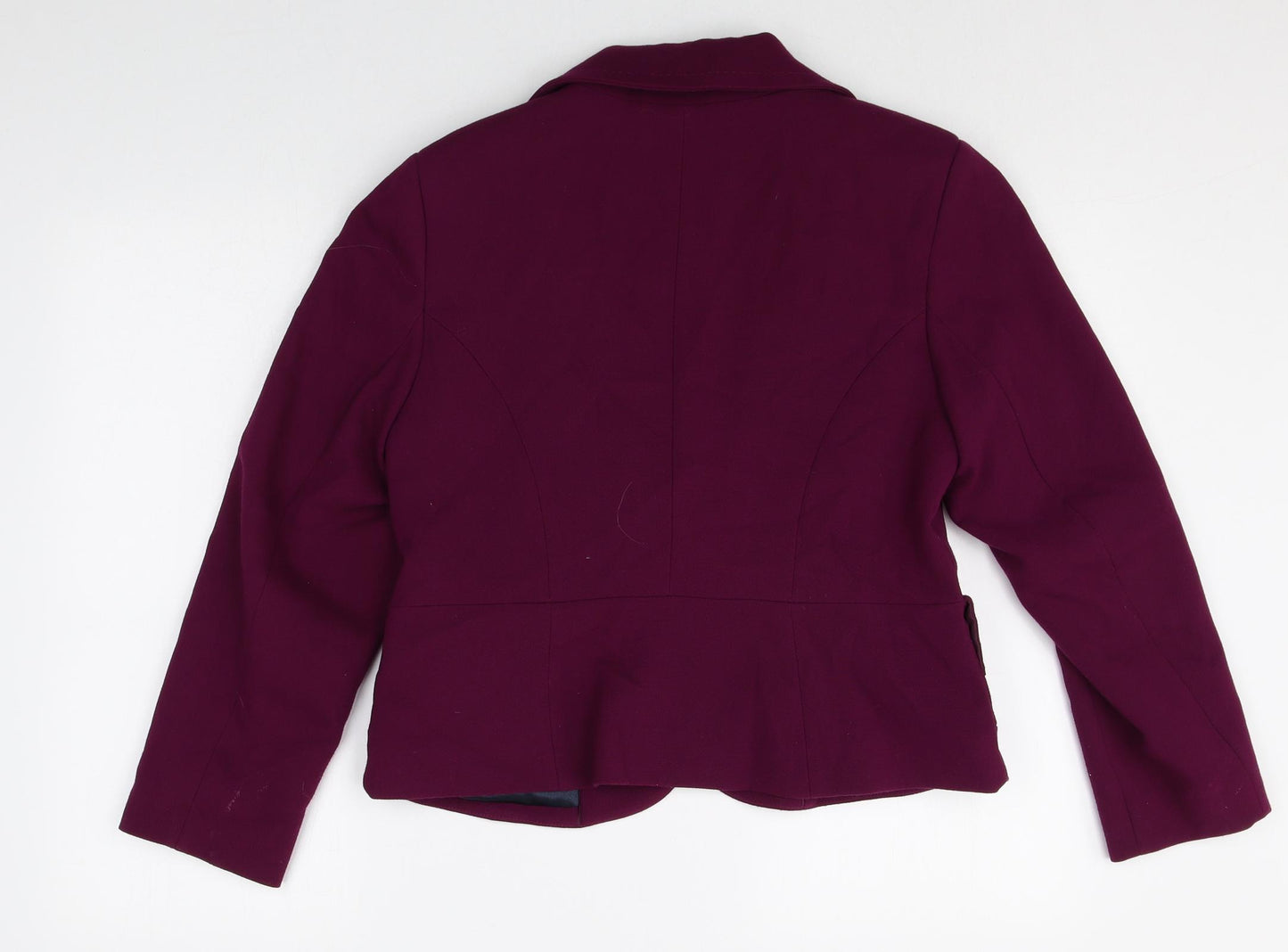 Marks and Spencer Womens Purple Polyester Jacket Blazer Size 14