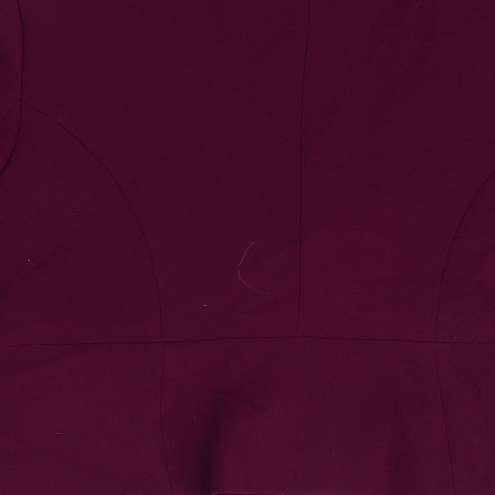 Marks and Spencer Womens Purple Polyester Jacket Blazer Size 14