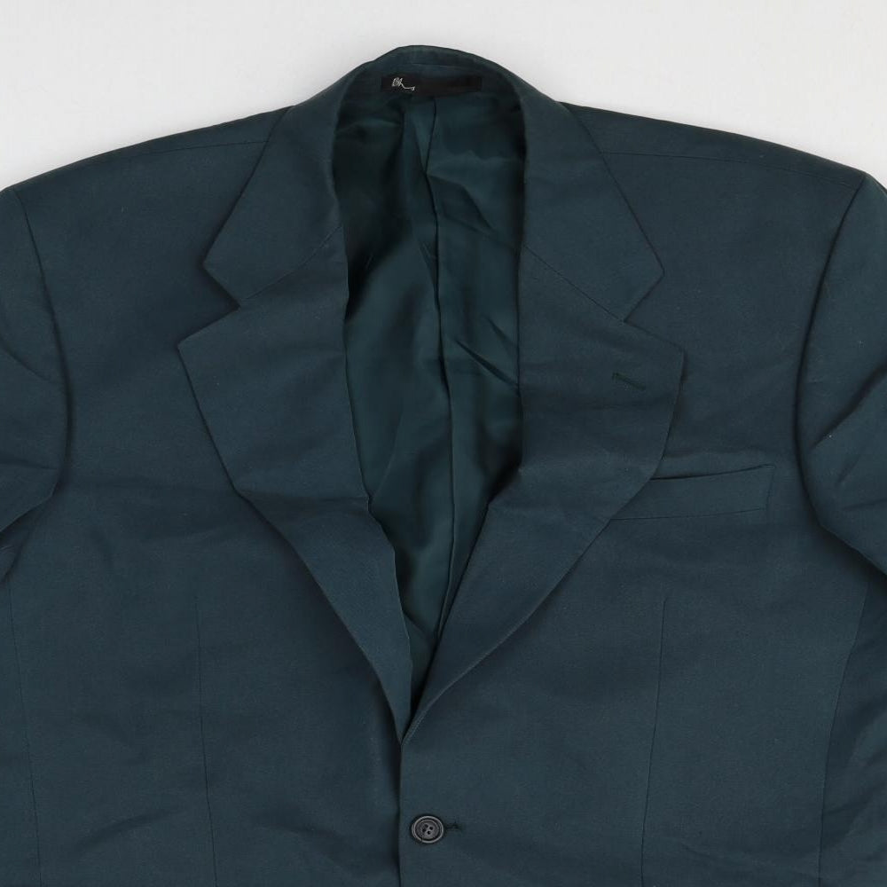 BHS Mens Green Polyester Jacket Suit Jacket Size 42 Regular