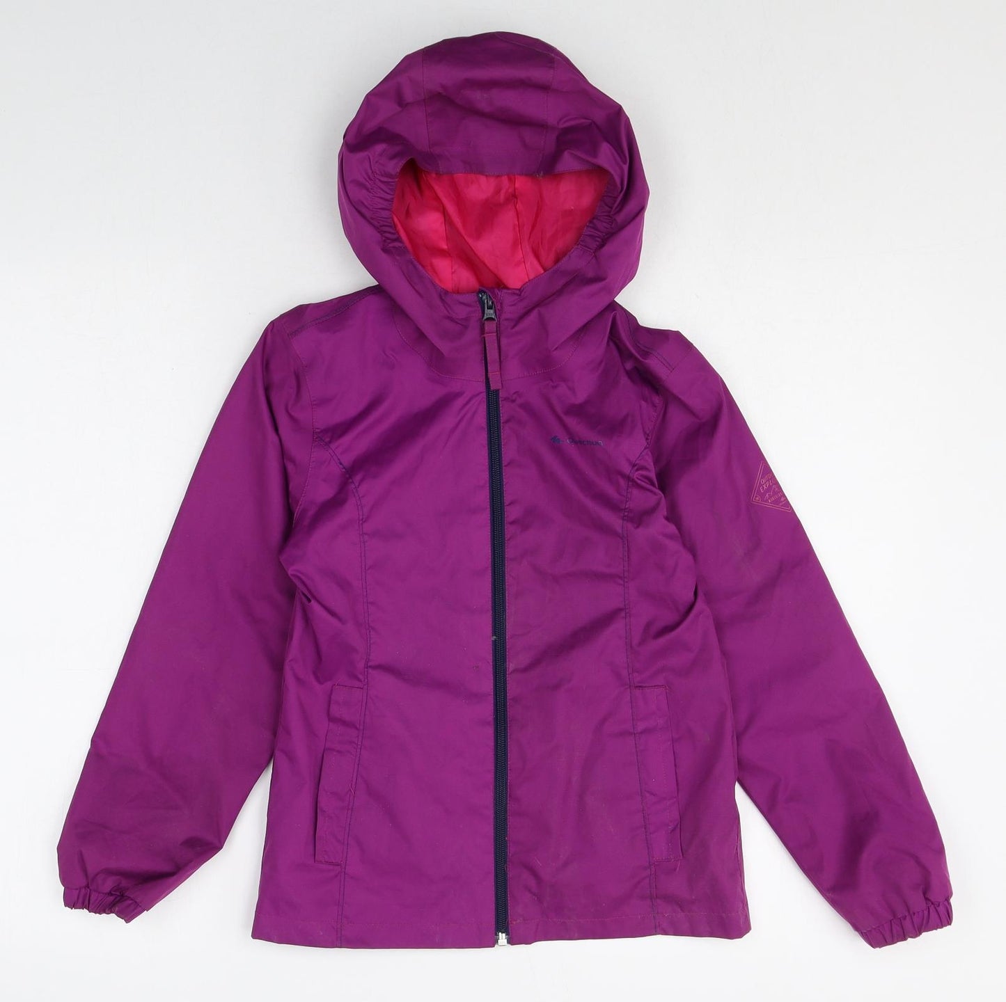 DECATHLON Girls Purple Windbreaker Jacket Size 10 Years Zip