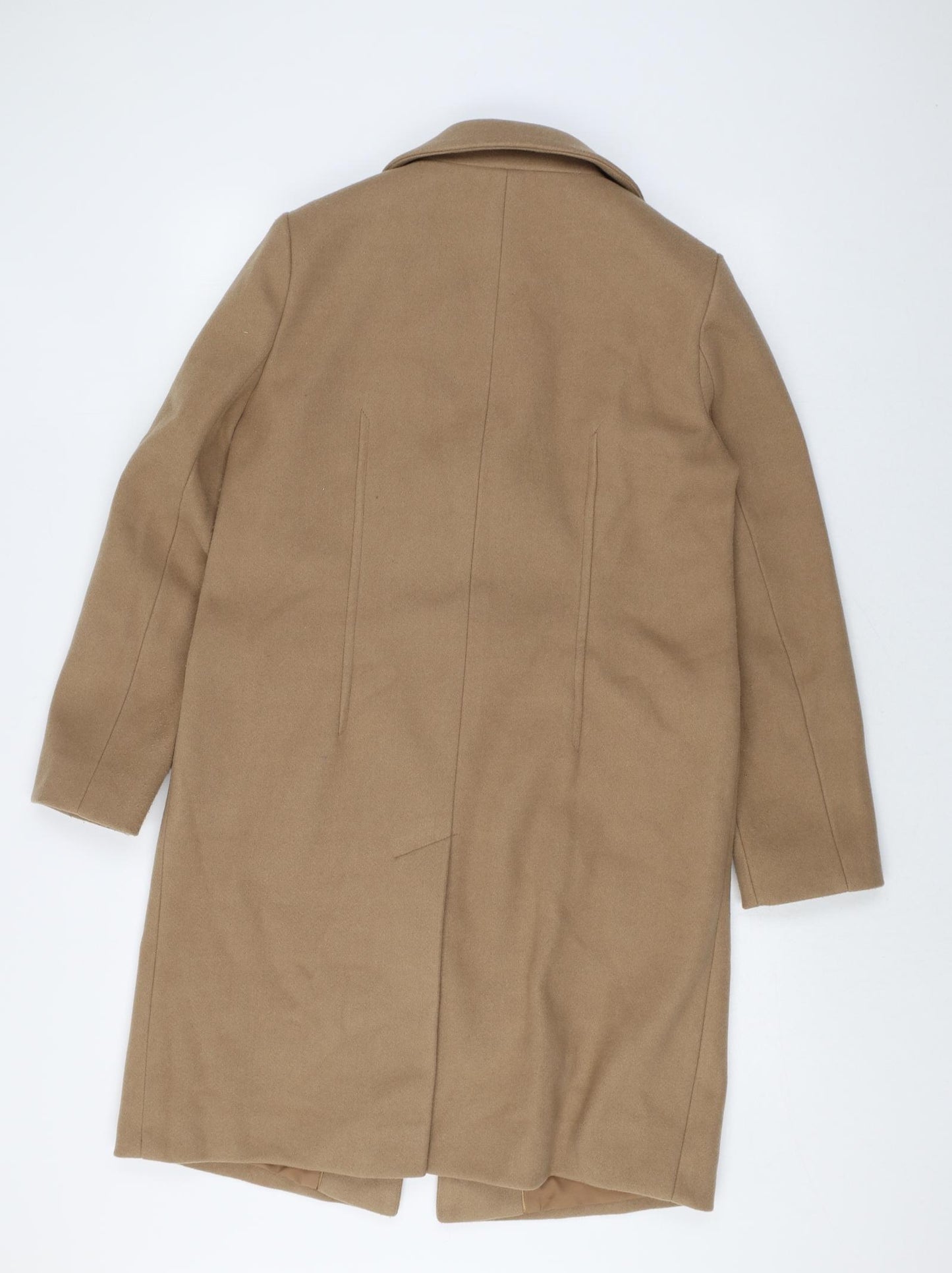 Marks and Spencer Womens Brown Overcoat Coat Size 14 Snap