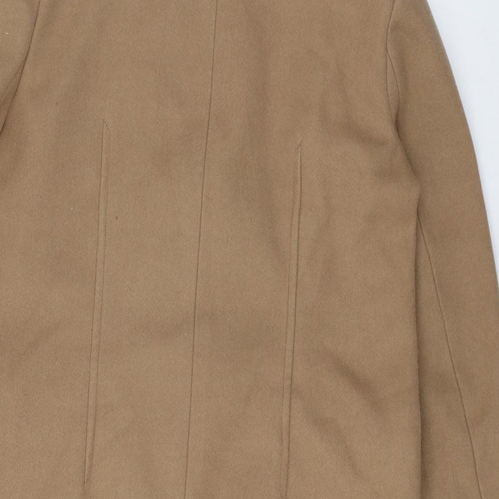 Marks and Spencer Womens Brown Overcoat Coat Size 14 Snap