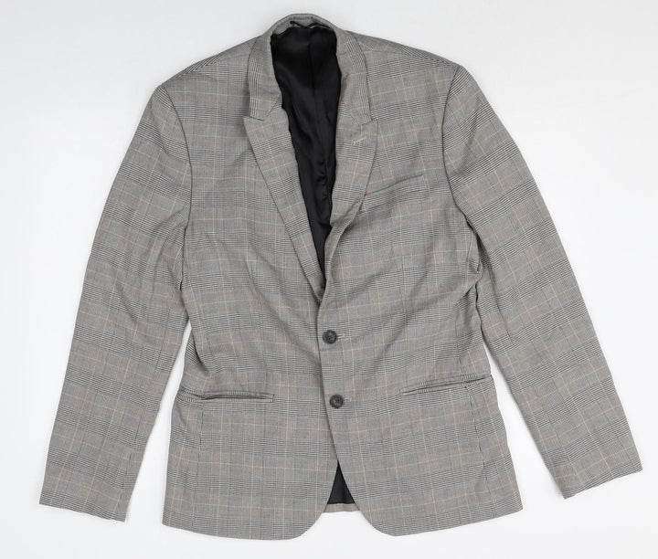 NEXT Mens Green Plaid Polyester Jacket Suit Jacket Size 40 Regular